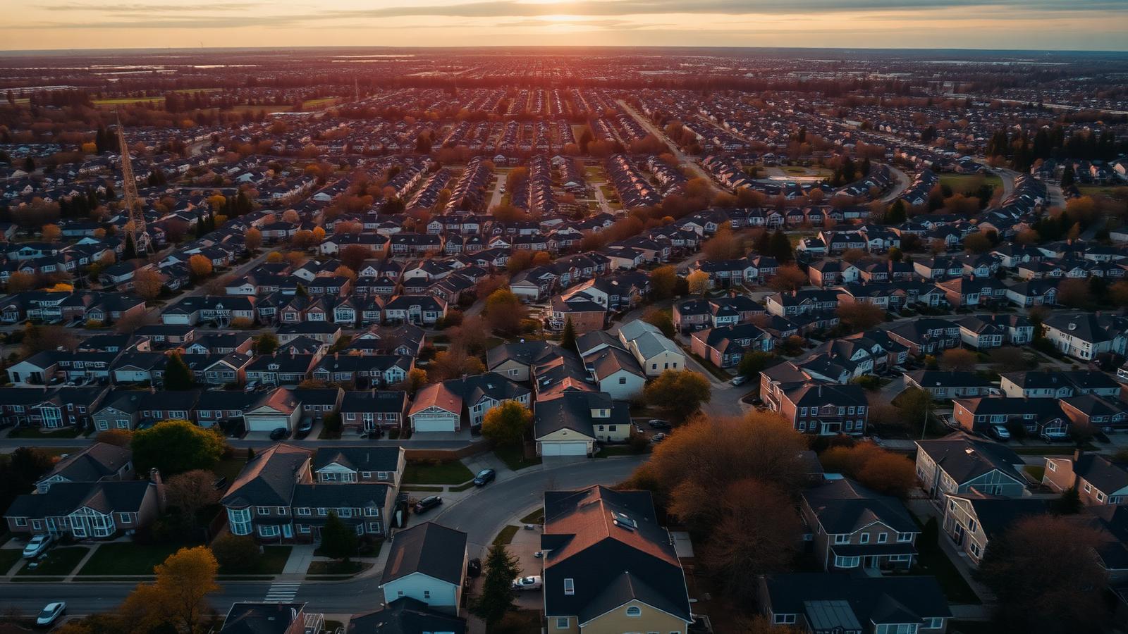 FHA loan limits by state Aerial view of American suburban neighborhoods representing FHA loan limits in every state